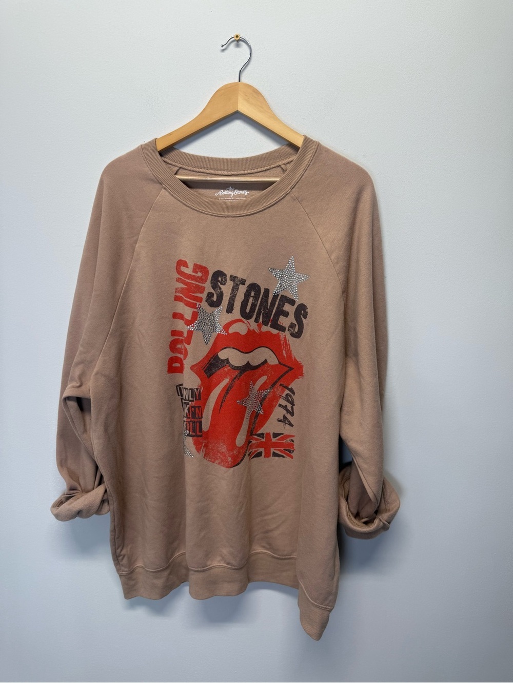 the Rolling Stones Crewneck Sweatshirt Women’s 3X Rhinestones
